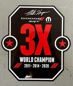 Matt Hagan 3X Champ Logo Decal