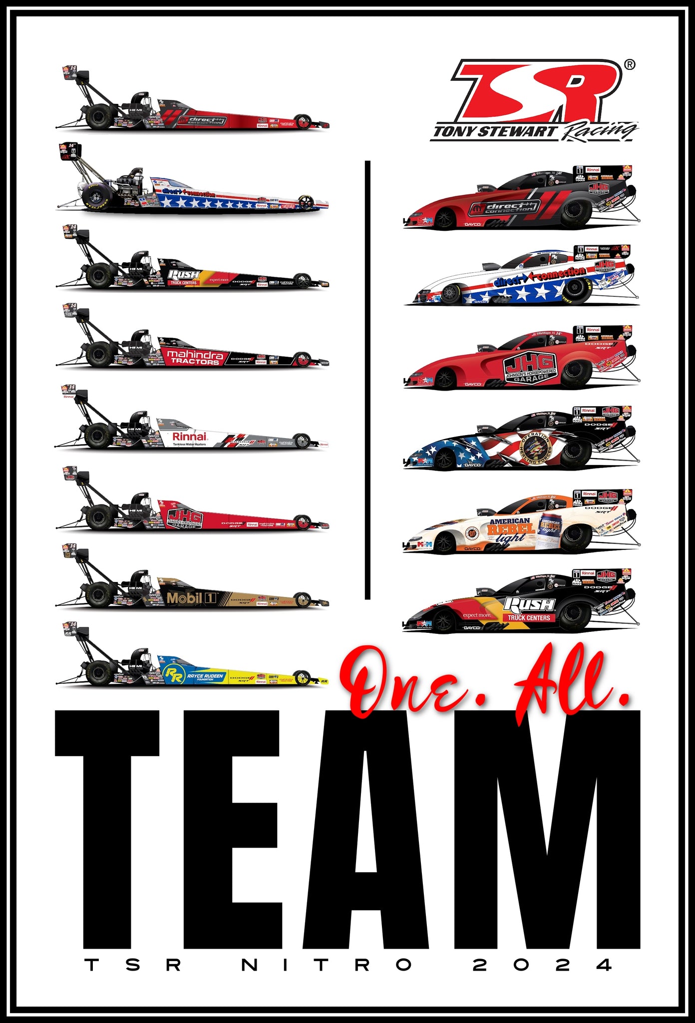 2024 Tony Stewart Racing Car Poster