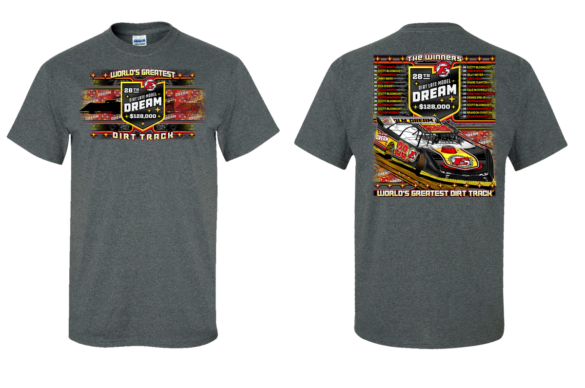 2022 Eldora Dream Event Tee Heather Charcoal Tony Stewart Store