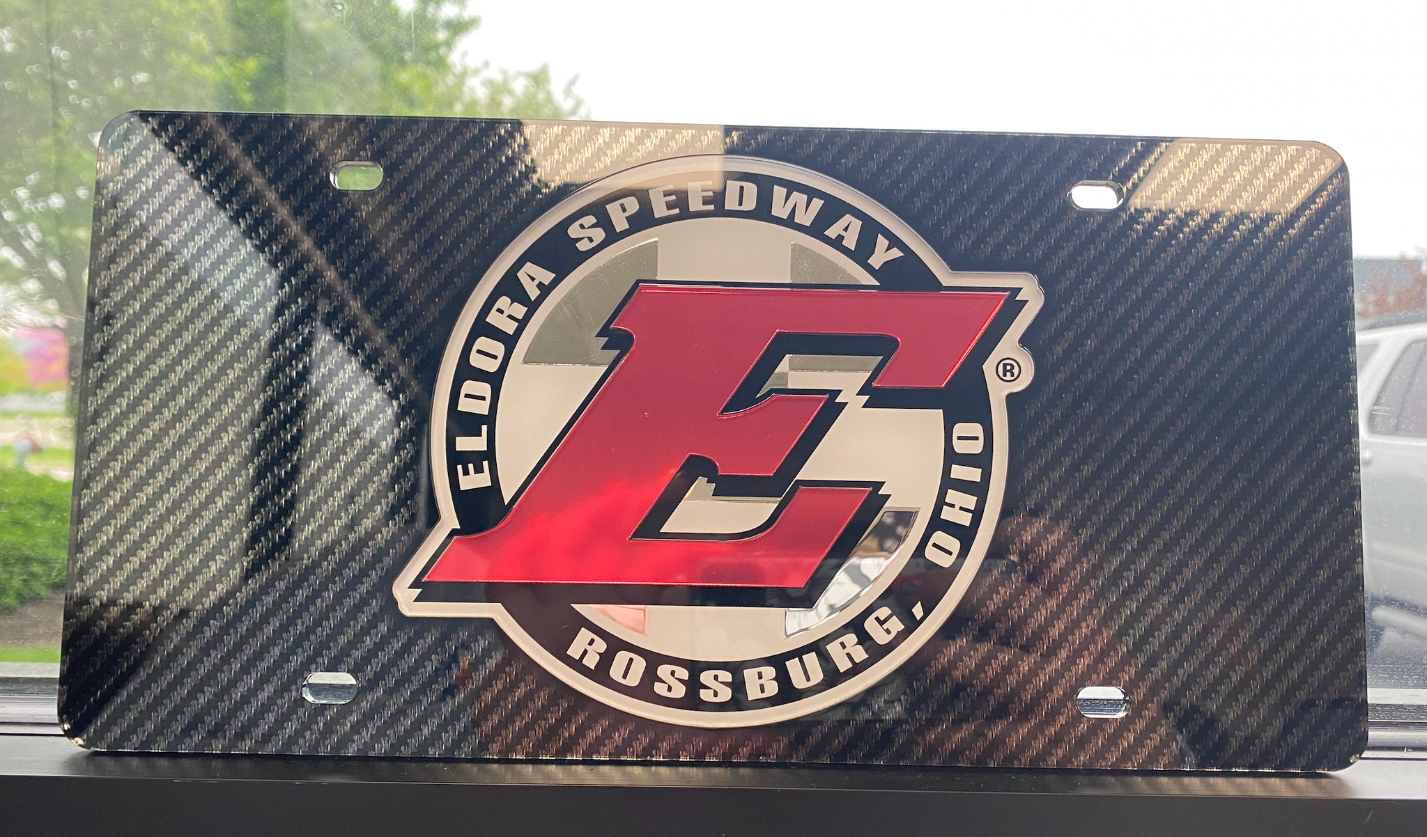 Eldora Speedway Carbon Acrylic License Plate