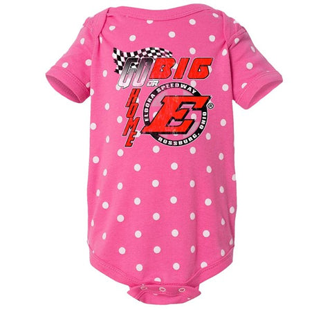 Go Big E ONESIE-Pink Dot (2644707541092)